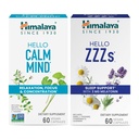 Himalaya Hei Calm Mind Bacopa rentoutumista, Focus ja keskittyminen & Hei ZZZs Melatonin uni tukea, 60 kapselia Jokainen - Bundle