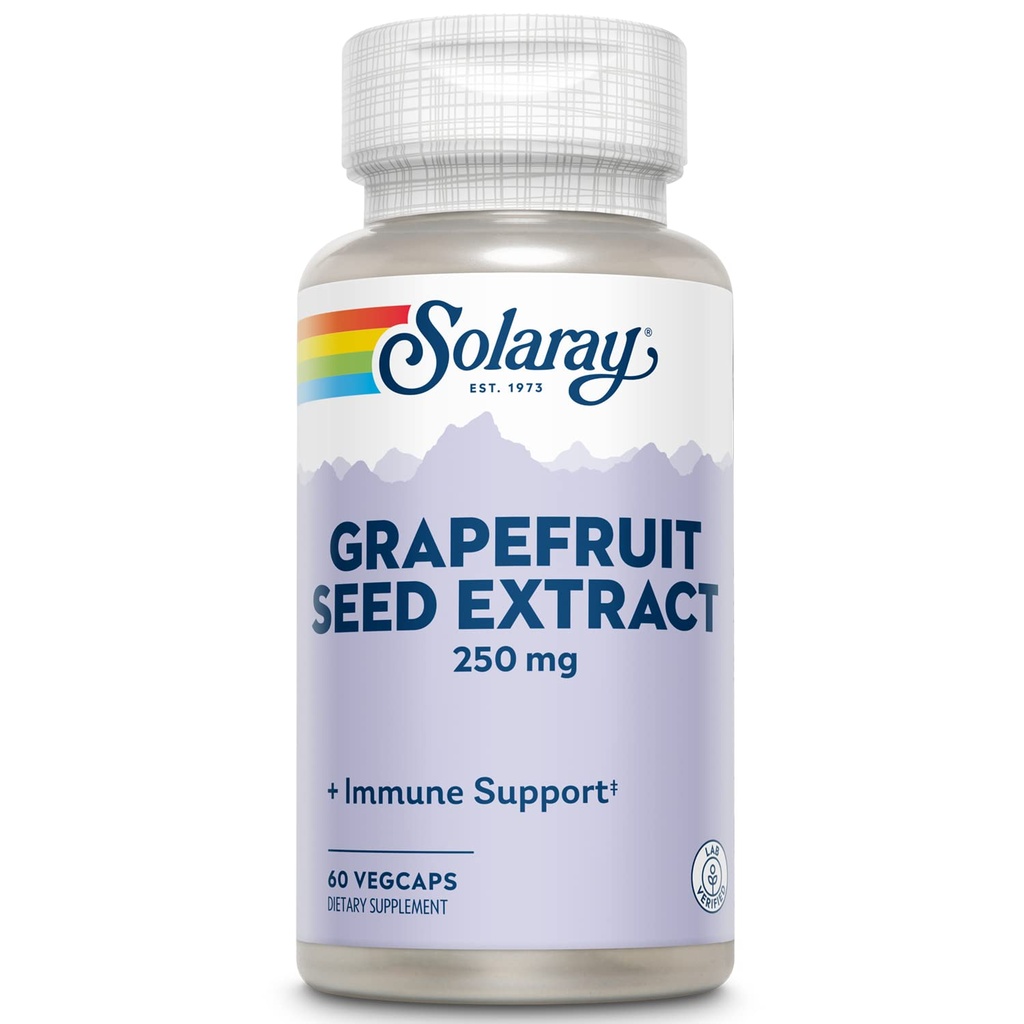 SOLARAY Taattu Potenssi Greippi siemenuute, Veg Cap (Btl-Plastic) 250 mg 60ct
