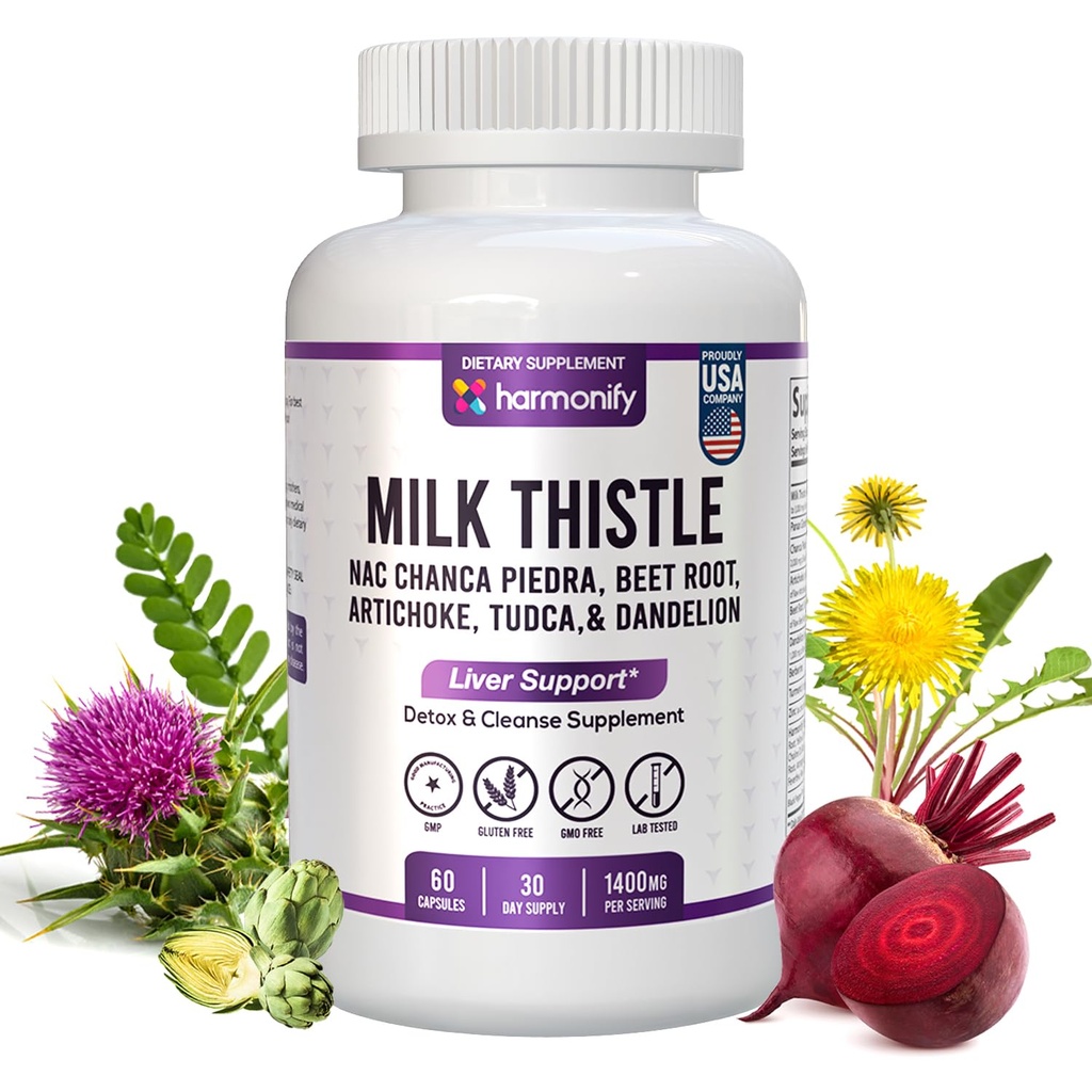 Milk Thistle Berberine Turmeric with Chanca Piedra, Detox & Cleanse & Repair Supplement, NAC, Beet Root, Artichoke, Voikukan juuri, TUDCA Koliini ja inkivääri, 30 päivän tarjonta