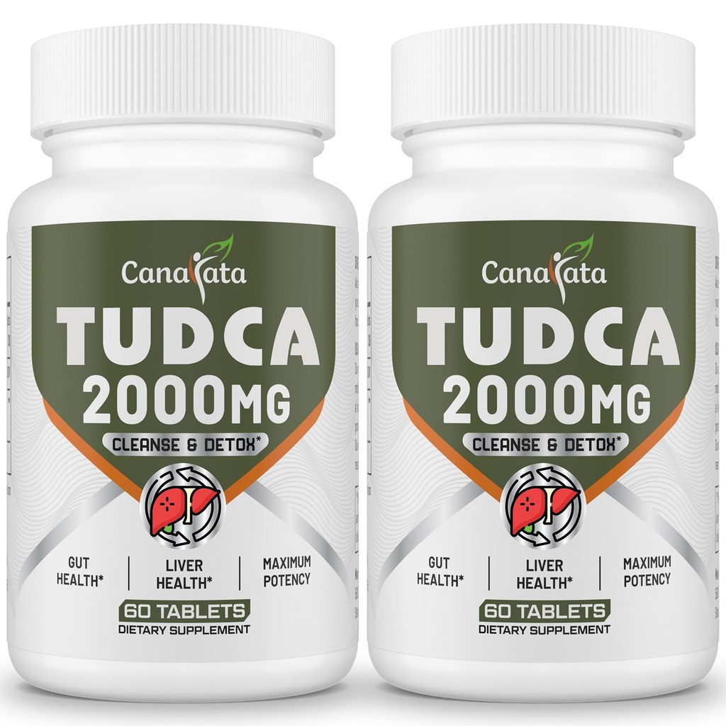 TUDCA Liver Suolistot 2000mg - Vahva Bile Suolat Tuki Maksa Detox & Cleanse - Maksan ja Sappirakon Terveys Formula- Helppo niellä Tabletit-60 päivän tarjonta