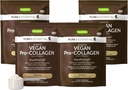 Igennus Vegan Peptide Powder, paranneltu Glysiinillä, Proliinilla & Hydroksiproliinilla & Cofactor C-vitamiinilla, ei-muuntogeenisella organismilla, täydellisen kasvissyöjäkasvin Collagen Powder Booster, 4 x 35