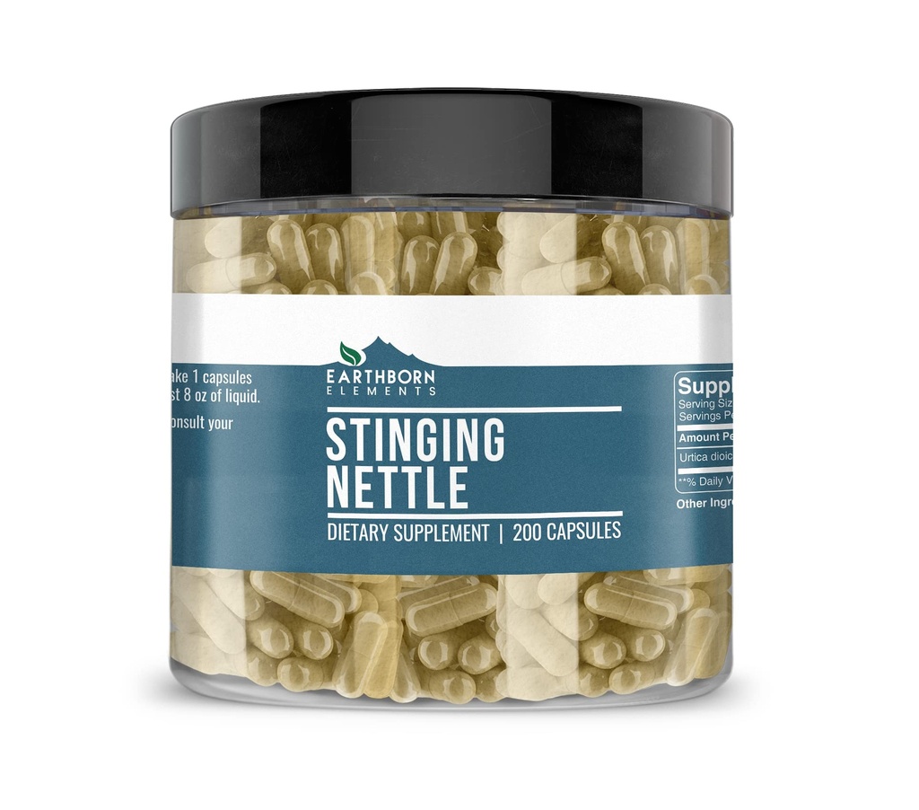 Earthborn Elements Stinging Nettle Leaf 200 Capsules, Pure & Undiluted, Inga tillsatser