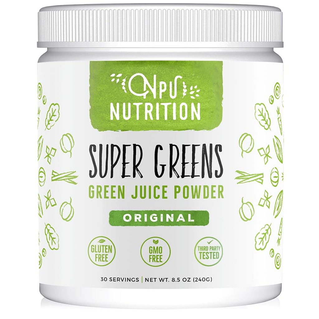 Super Greens Powder Organic Blend: Ei-GMO-lisäaine, sisältää Spirulina, Alfalfa, Pinaatti, Probiootit, Kuitu ja digestiivinen Enzymes, Ei keinotekoisia makeutusaineita, 30 tarjoilua