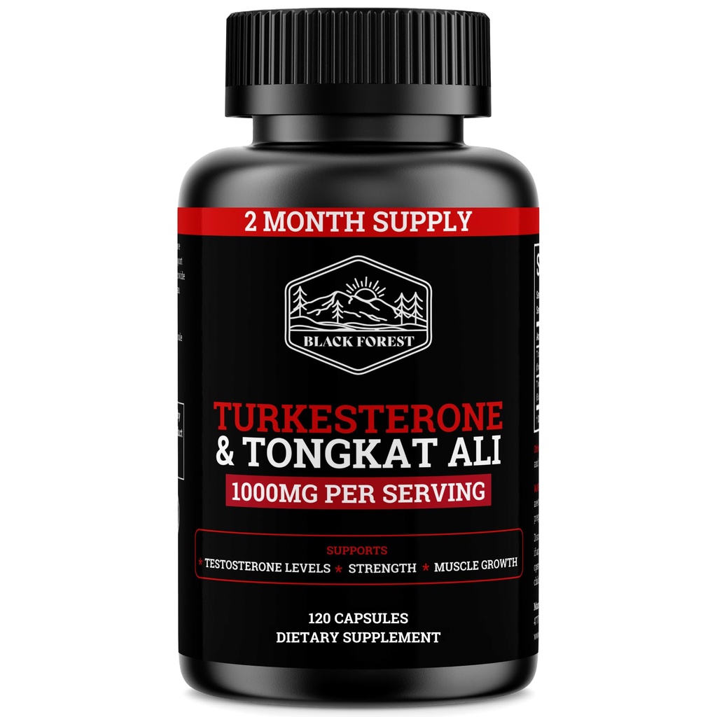 Black Forest Turkesterone Tongkat Ali Supplement 1000 mg per Serving (Max Puhtaus 95%) Turkesterone Supplement for Men (Tongkat Ali for Men Longjack 200:1) Samanlainen kuin Tongkat Ali Fadogia Agrestis