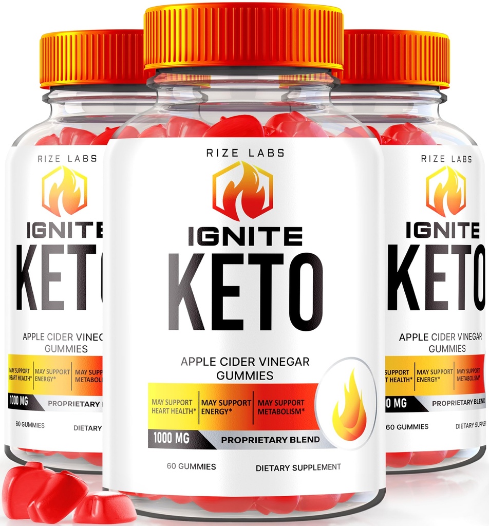 Rize labs (Pakki 3 Ignite Keto ACV Gummies, Advanced Painonmenetys, Keto Ignite Supplement (180 Gummies)