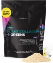 Livingood Daily Plant Collagen + Greens Powder, Vanilla Flavor, 5-in-1 Collagen Support with Pea Protein, Aminohapot, Spirulina, Klorella & C-vitamiini, Hiusten ihokynsien tuki, Vegaani, 30 Tarjoilua