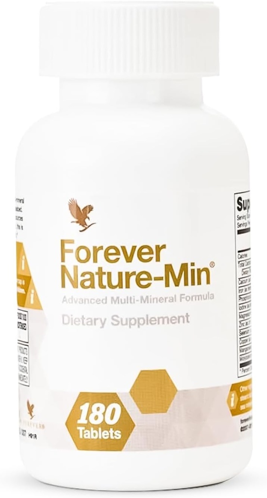Forever Living - Ikuinen Nature-Min®: Premium Multi-Mineral Blend - tukee lihasten, aivojen ja nesteytys - 10 Essential & Trace Minerals - 180 tablettia
