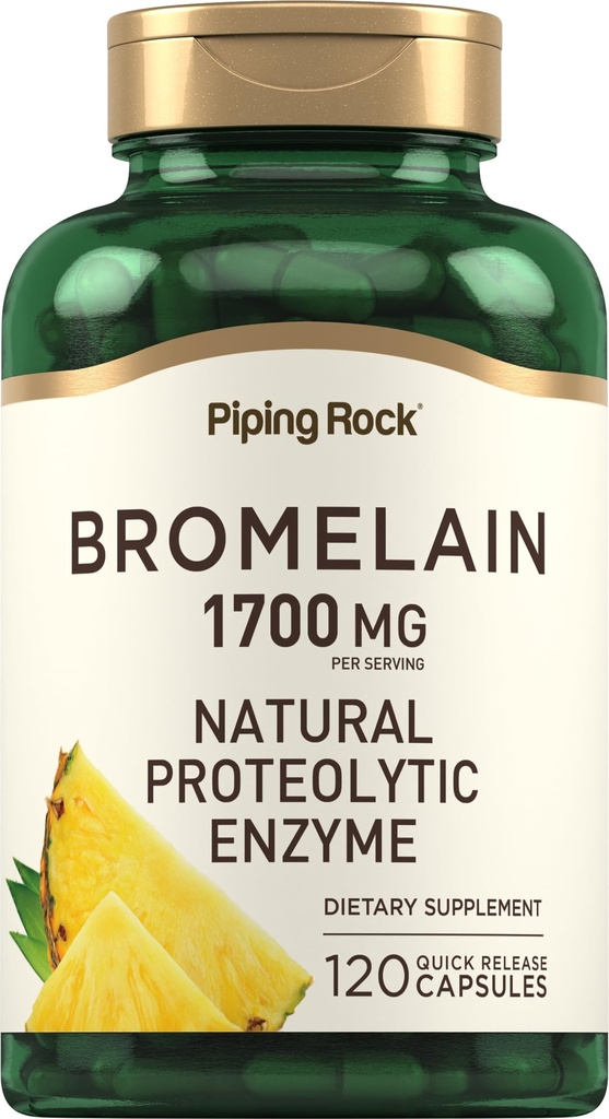 Piping Rock bromimeliini Täydennysaine 1700 mg 120 kapselia Ananas Enzyme 