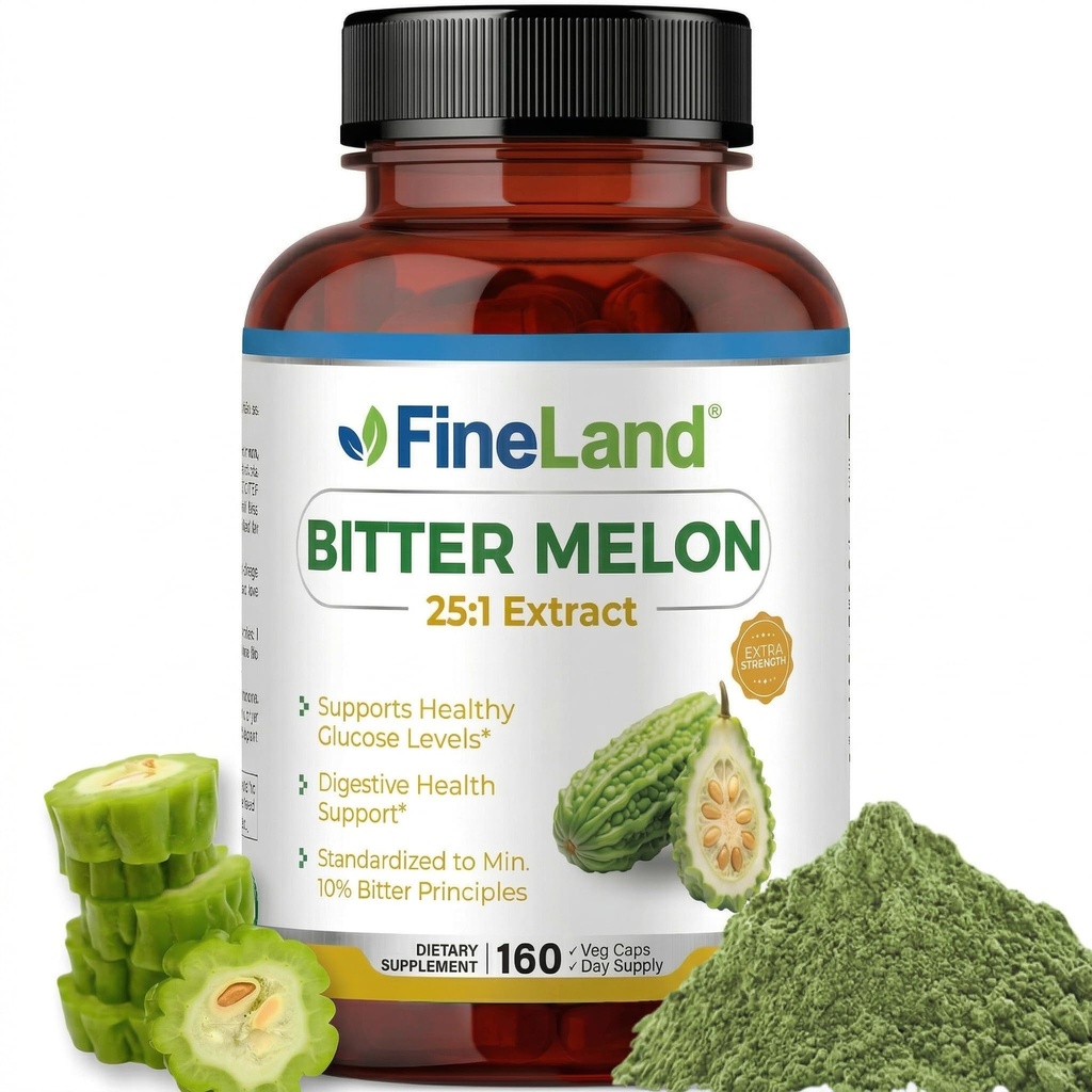 FineLand Bitter Melon 25:1 uute 12 500 mg vahvuus, 10% Bitter periaatteet, 160 vegan kapselit, tukee digestiivinen terveys, standardoitu ja tiivistetty 25X uute, ei-GMO valmistettu Yhdysvalloissa
