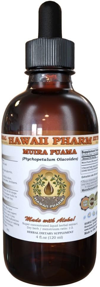 HavaijiPharm Muira Puama Liquid Extract, Organic Muira Puama (Ptychopetalum Olacoides) Tincture Supplement 2 oz