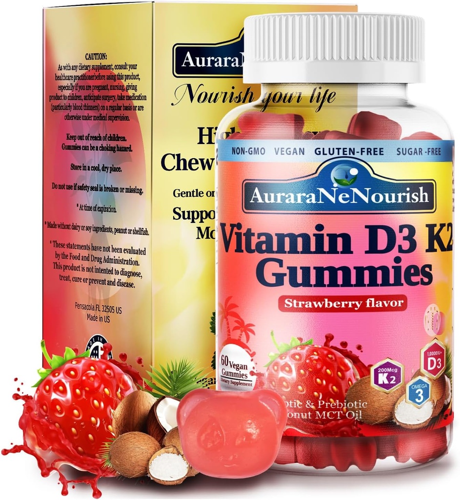 D3 K2 - vitamiini 10000 IU, sokeriton D3 K2 -vitamiinit w. Pro & Pre, pureskeltava D3 - ja K2 -vitamiini (MK-7) lisäravinteet luun, hampaiden, immuunien, sydämen ja jalkojen terveyden, kalsiumin imeytymisen