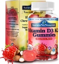 D3 K2 Vitamin 10000 IE, Sugar Free Vitamin D3 K2 Gummies w. Pro & Pre, Chewable Vitamin D3 och K2 (MK-7) Supplements for Bone, Teeth, Immune, Heart & Digest Health, Calcium Absorption