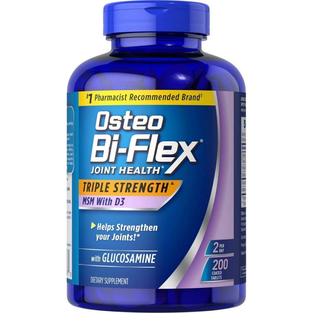 Osteo Bi Flex Supplement Glukosmiini 1500 Mg D- vitamiini 1000 IU (200 Count), 200 Count 1 Pack