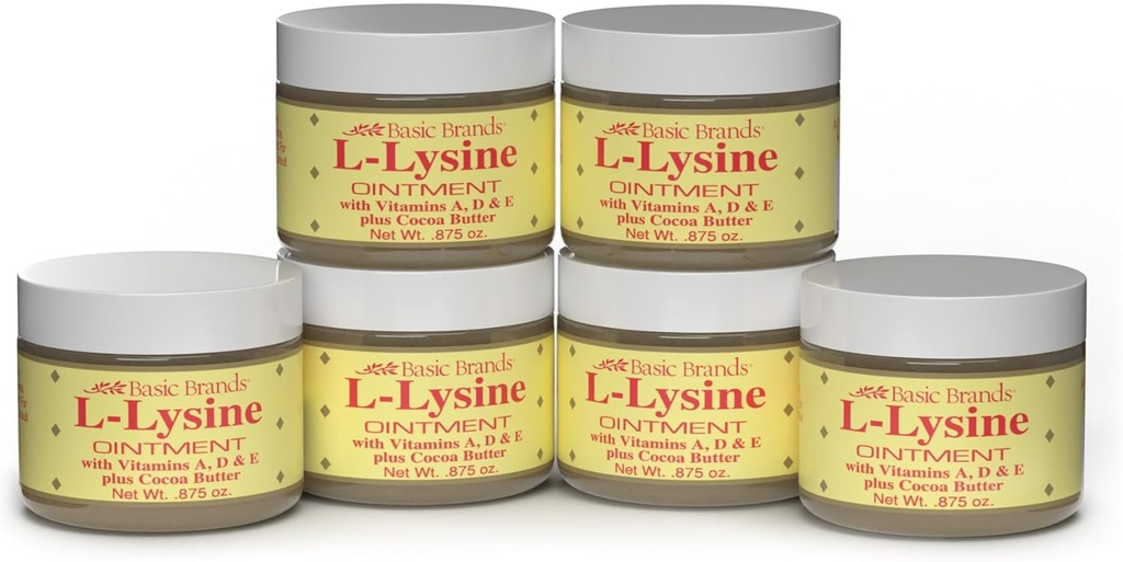 Basic Brands - L-Lysine Voide - 0.875 oz - Lysiinin kylmän Sore hoito ja rakkuloiden helpotus - noothes lävistetyt huulet ja kuiva iho ... 6-pakkaus