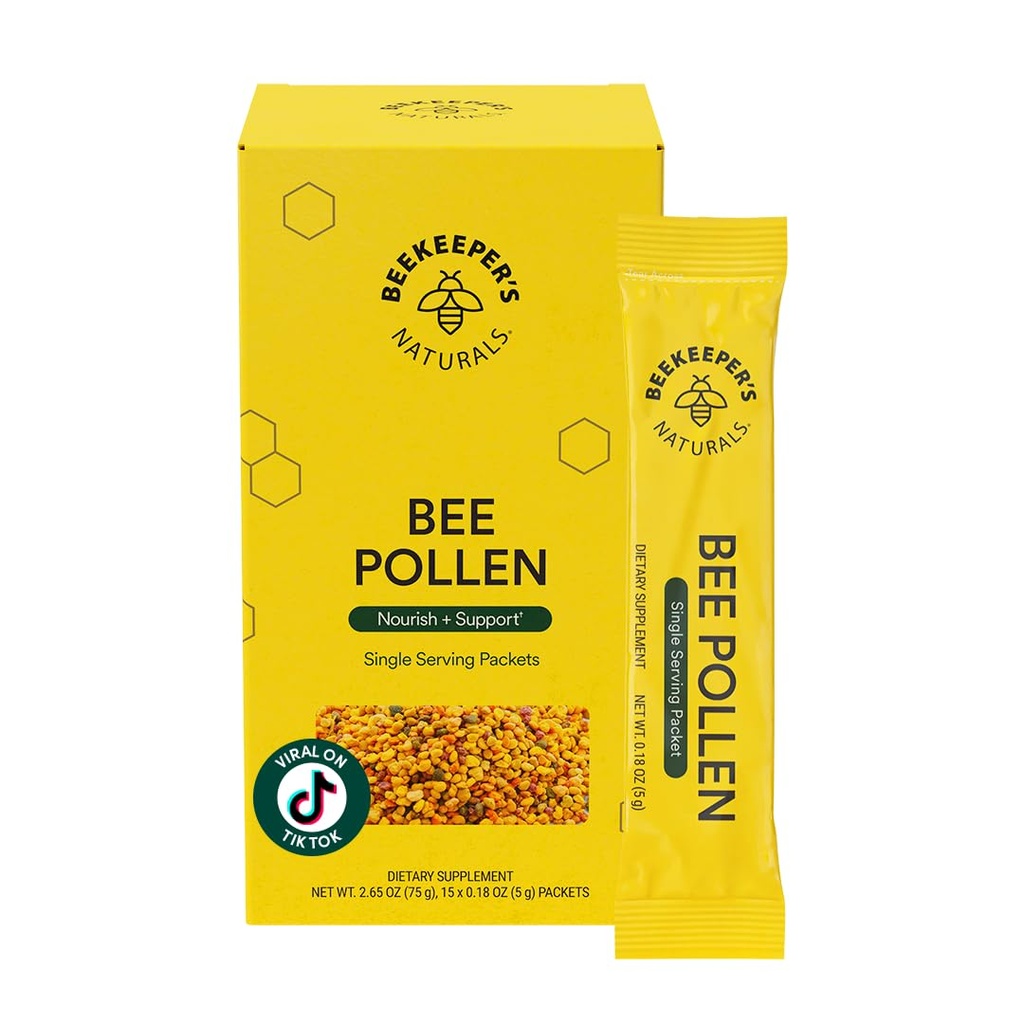 Mehiläishoitajan Naturals - 100% Raw Bee Pollen Stick Packs, Natural Säilötyt entsyymit, lähde B-vitamiini, mineraalit, Aminohapot & proteiini - Paleo & Keto Friendly, Gluteeniton (15ct)