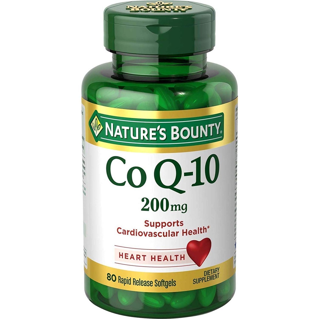 Luonnon Bounty Co Q-10 Extra Strength 200 mg Softgels 80 ea (paketti 3)