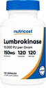 Nutricost Lumbrokinase kapslar 150 mg (120 kapslar) - Glutenfri, Vegan, GMO-Free