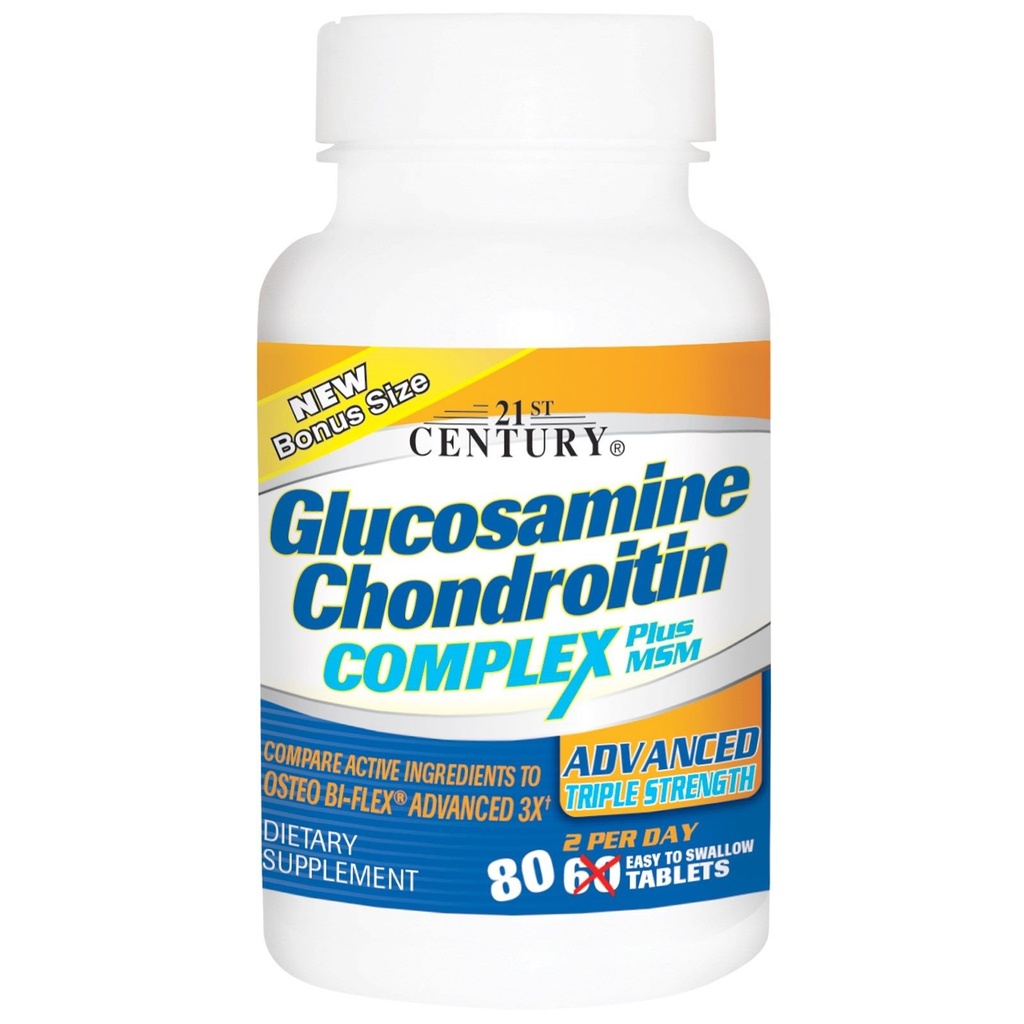 Glukosamiini Chondroitin Complex Plus MSM, kehittynyt kolminkertainen vahvuus, 60
