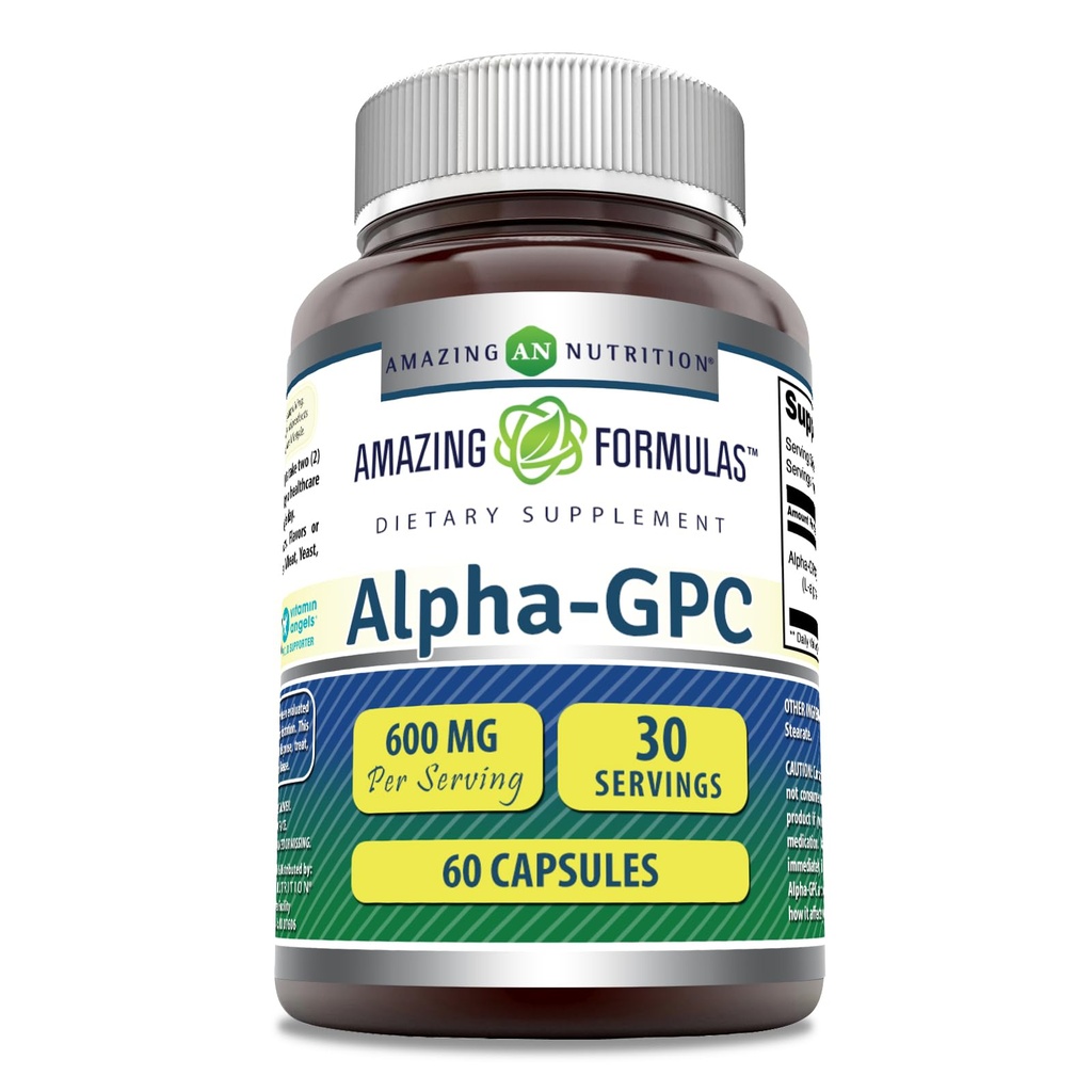 Amazing Formula Alpha GPC Supplement ... 600 Mg per Serving... 60 kapselia...
