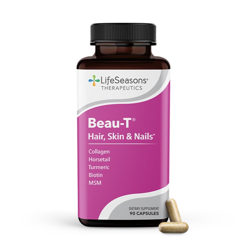 LifeSeasons Pausitivi-T with Beau-T & Ageless Skincare - Menopause Support Supplement - Relief for Hot Flashs, Hormone Impalance & Night Sweats - Salvia, Chasteberry, Soy Isoflavones & Black Cohosh