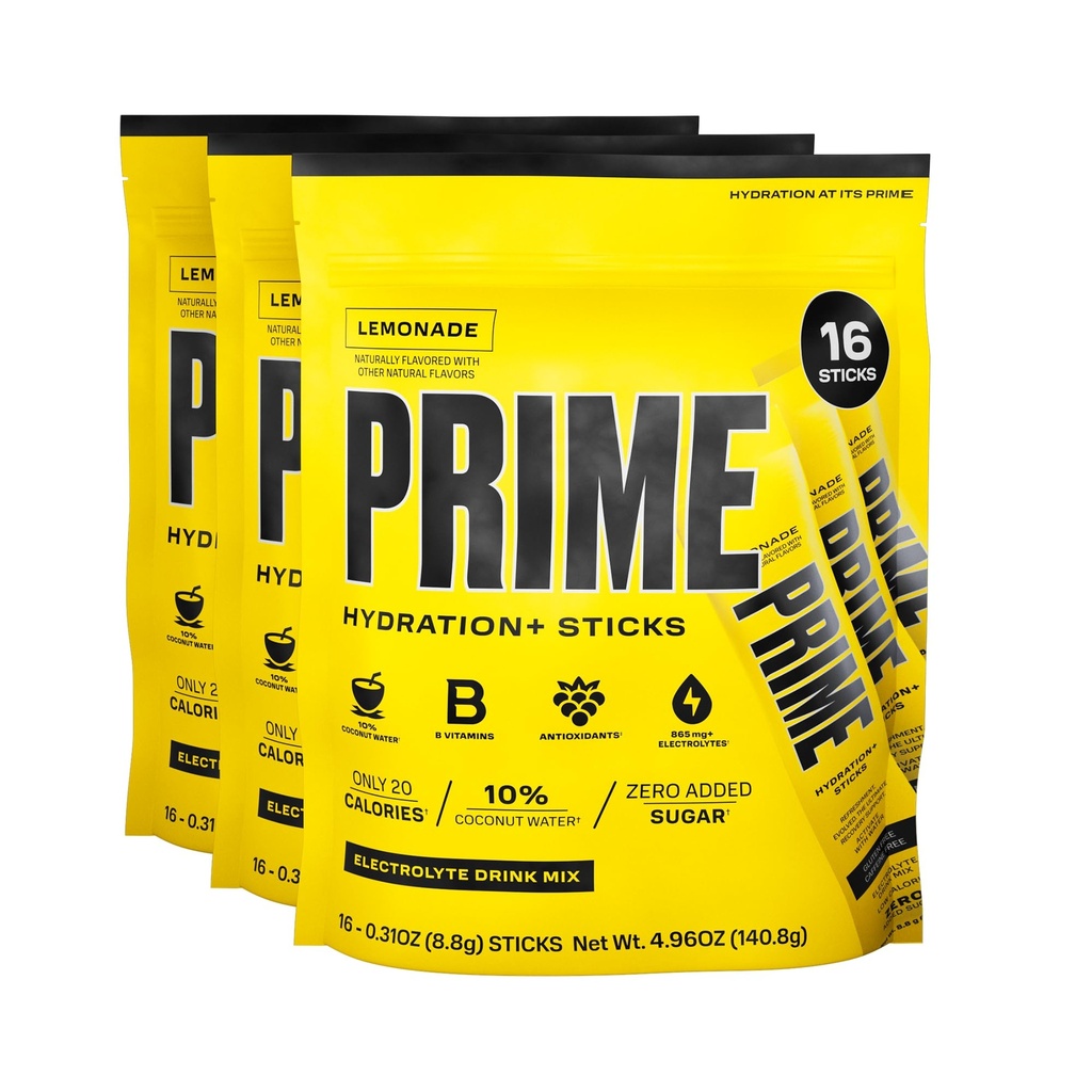 PRIME HYDRATION+ Sticks Lemonade 