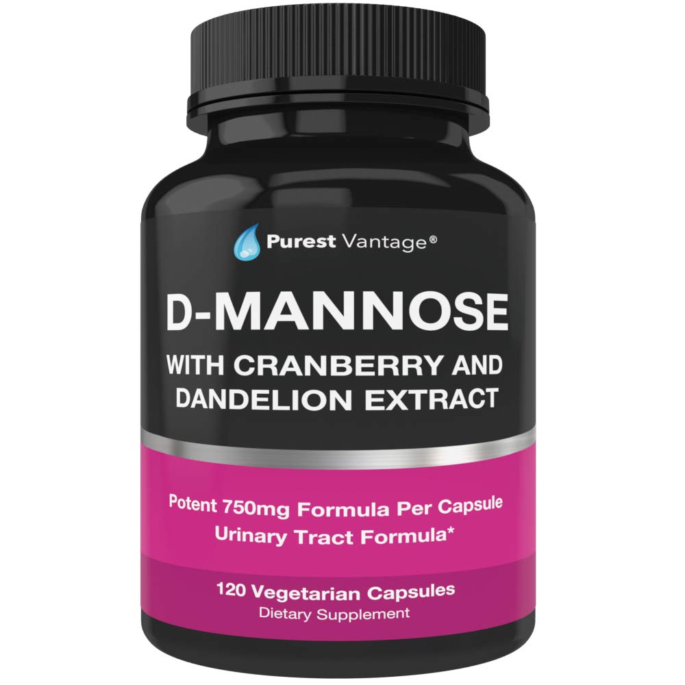 D Mannose Kapselit 600 mg D-Mannose Powder per Cap - lisätyn karpalo- ja voikukkauute Aid virtsarakon, virtsateiden ja UTI tuki - 120 kasviksia Caps