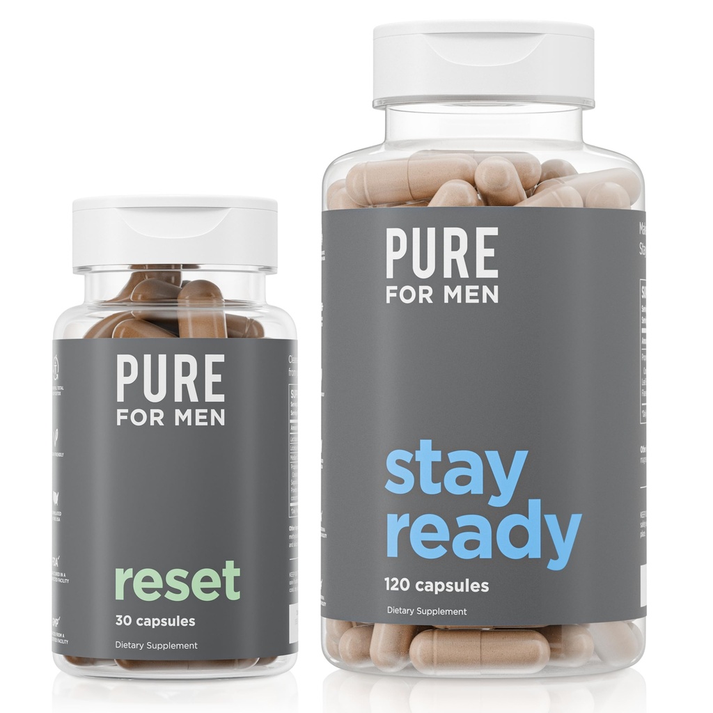 Puhdas miehille Alkuperäinen Vegaaninen puhtaus Fiber Supplement, 120 kapselia & Nollaa Detox Supplement, 30 kapselia