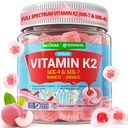 Vitamin K2 Gummies MK-7 200 mcg & MK-4 500 mcg för kvinnor och män Sugar Free, Perfekt 2-IN-1 Full Spectrum Vitamin K2 Supplement för ben, He-art, främjar Calcium Absorption, Brain, Teeth, Immune,1Pack