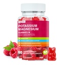 Kalium Magnesium Gummies - suuri imeytyminen Magnesium Glycinate & Kalium Citrate Plus Coenzyme Q10, DHA, D3, Mineral & Kalsium Zzz, Leg Cramps & lihas - 60 vadelma Gummies