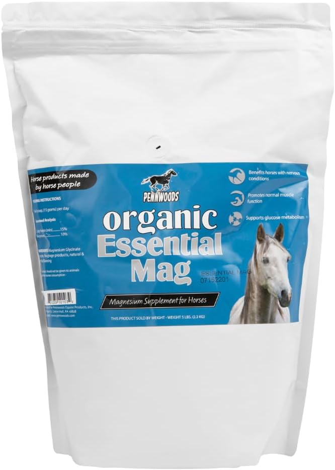 Pennwoods Organic Essential Mag, Magnesium hevosille täydentää, Aids glukoosi aineenvaihdunta, vähentää stressiä ja tarjoaa rauhoittaa hevoselle, 5 LB Bag