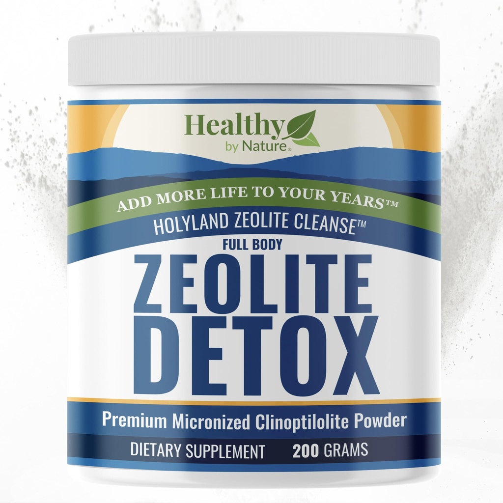 HolyLand Zeolite Cleanse - Zeolite Detox Powder (7.05oz 200 Gram) - Clinoptilolite Natural Aktivoitu - Micronized 0-25 - Full Body Detox naisille, miehet - Tukee energiaa, keskittyä, immuniteetti, Gut Health