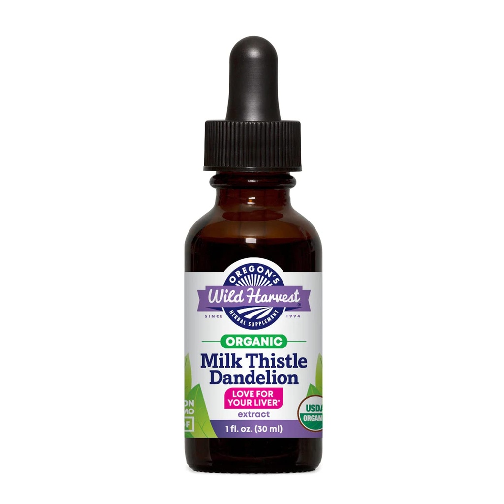 Oregon's Wild Harvest Milk Thistle Voikukka Luomuuute, 1 Fluid Ounce