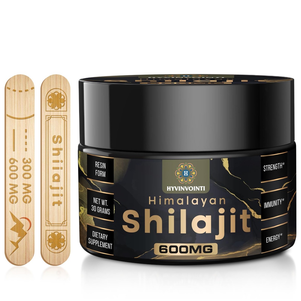 600mg Shilajit Pure Himalayan Organic Shilajit Resin-Shilajit Harsin Organic Gold Grade,100% Pure Organic Shilajit for Energy & Immune Support,Rich in Fulvic Acid & 85+Trace Minerals,1 Pack