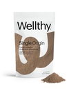 Wellthy Collagen Superfood Powder, Fights Stressi & väsymys, Cacao, Mushroom Powder - Organic Chaga & Reishi Uutteet, Certified Organic Matcha, Allergen-Free & non-GMO