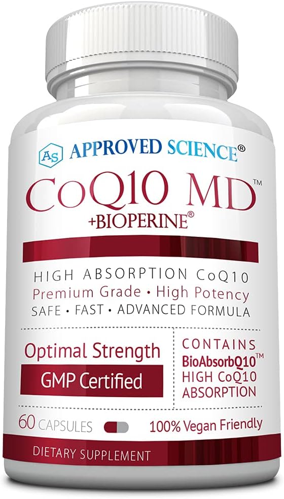 Hyväksytty Science® CoQ10 MD - Extra Strength 300 mg Pure CoQ10 ja BioPerine® nopeampaan imeytymiseen - Optimaalinen tuki 60 vegan kapselia