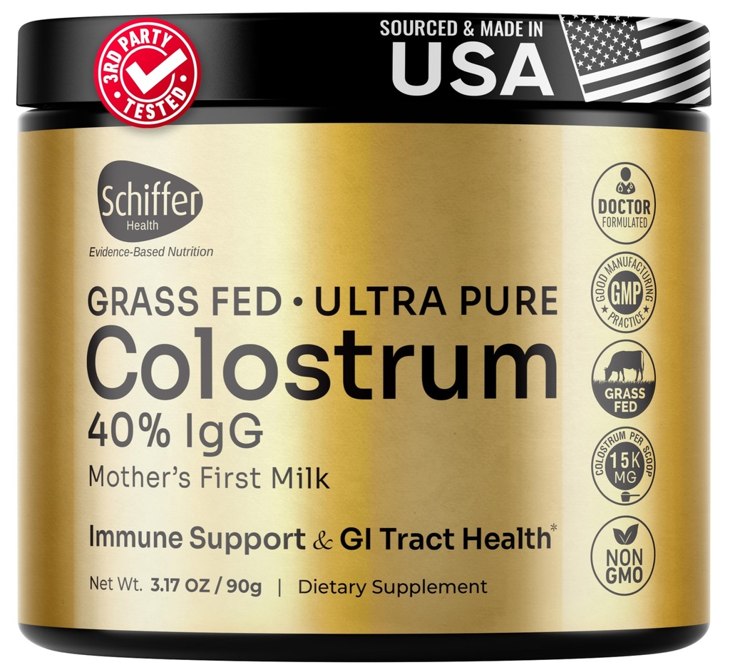 Premium Colostrum Supplement Högsta IgG för Gut Health, Immune Support & Recovery Superfood, Anti-Age - Pure Grass-Fed Bovine Colostrum Powder - Mothers första mjölk, 60 portioner, Unflavored
