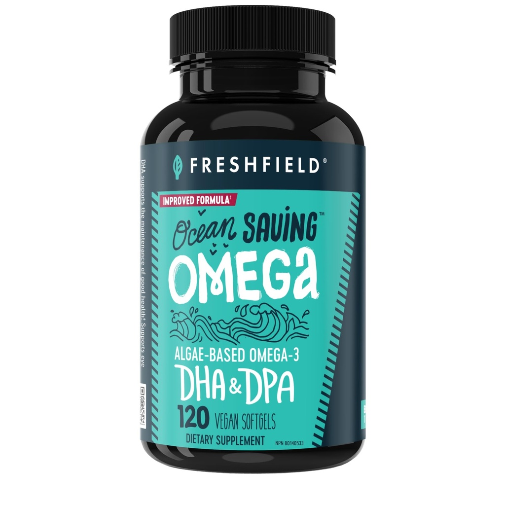 Ocean Saving Omega, Algae Omega 3, DHA-lisä, 4-kuukautinen toimitus, kestävästi lähde, korkein DHA-pitoisuus per kapseli (440 mg), w/DPA