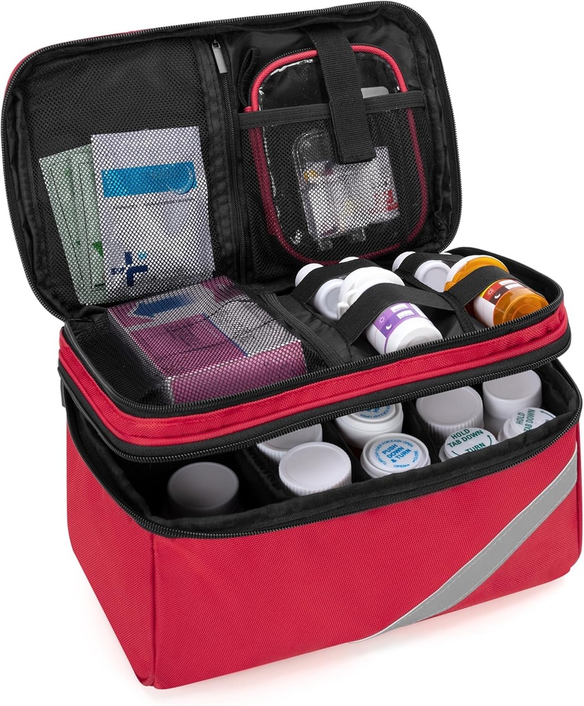 Trunab Medicine Storage and Organizer Bag Tyhjä, Pill Bottle Organizer Kannettava pieni pussi, Etusivu Ensiapu Laatikko hätälääkinnällinen, lisäravinteet tai lääkintäpakkaukset (vain)(Patent Design)