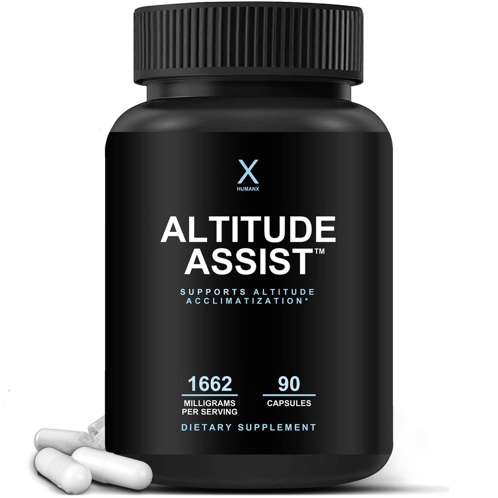 Altitude Assist - Altitude Sickness Prevention - Relief for Mountain Sports (Skiing, Snowboarding, Climbing) - Non GMO, Vegan, Keto - Formel för acklimering, Altitude Sickness Supplement - av HumanX