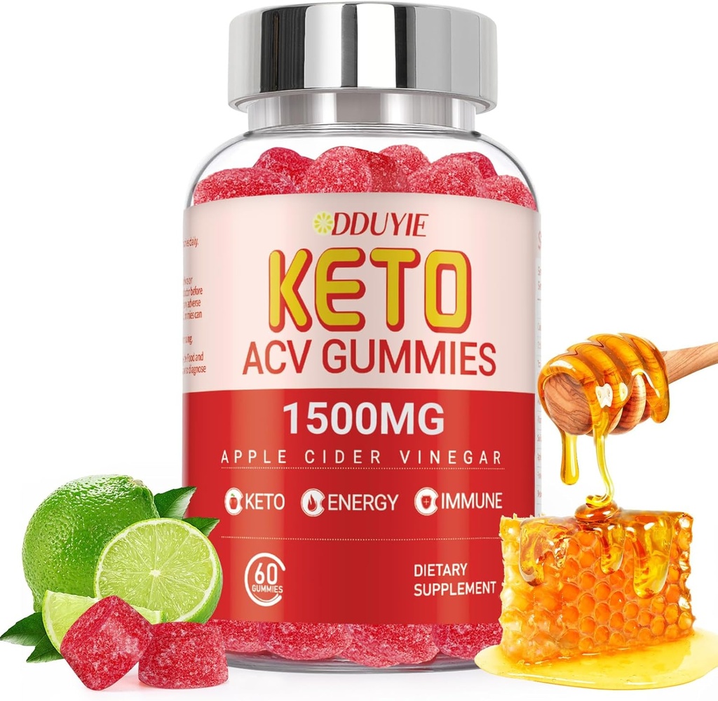 Keto ACV Gummies Advanced Painonpudotus 2000mg Low Carb Apple Siideri Viinietikka Gummies for Detox, Cleansing