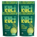 Kuli Kuli Moringa Oleifera Organic Leaf Powder & Green Smoothie, 100% Pure USDA Certified & non-GMO Moringa Powder, Great with Smoothies, Tea, and Food, 4 Pack