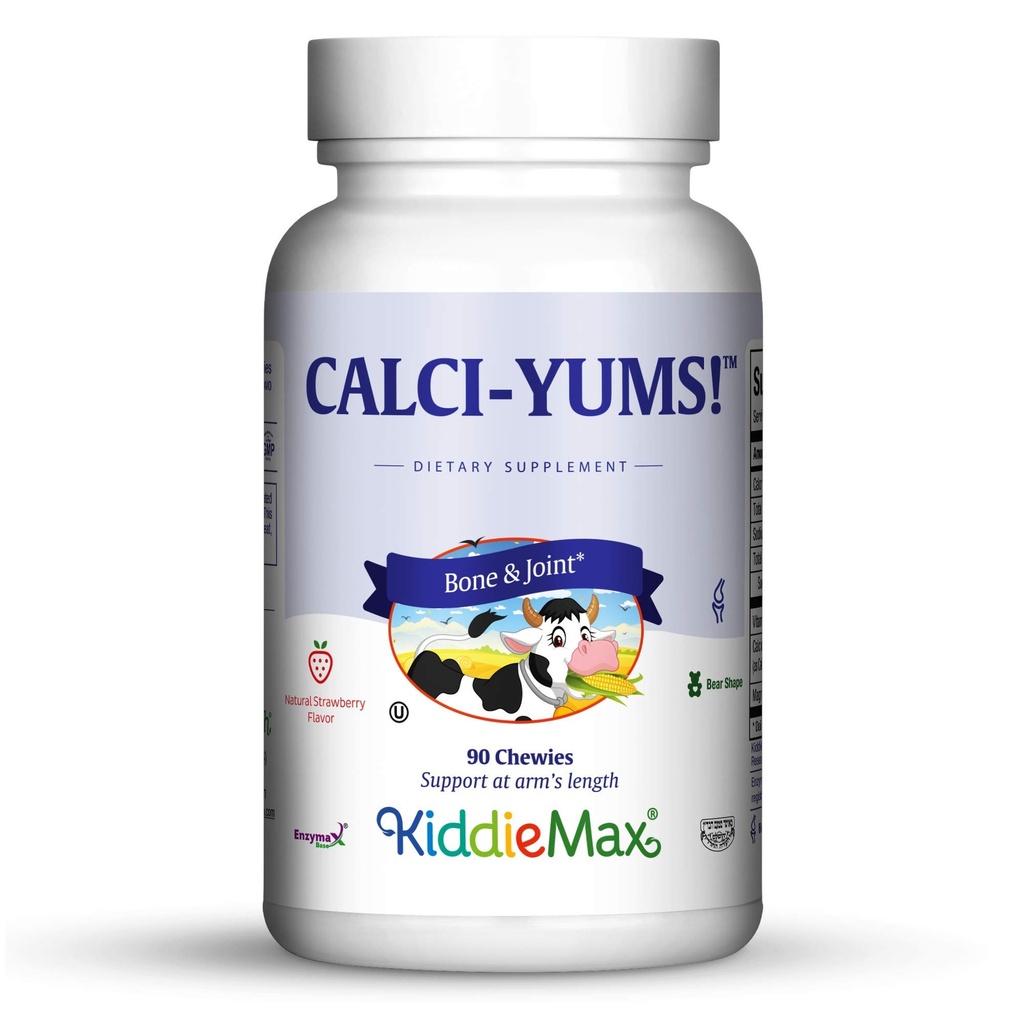 Maxi Health KiddieMax Calcium - CalciYum! - Smaksatt -Animal Shaped Chewies - Kosher (90 greve)