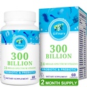 Probiootit naisille ja miehille - 300 miljardia PMY, 24 kannat Probiootit + 15 orgaaniset yrtit Prebiootit digestiivinen, Gut Health, Immuuni, Ummetus, ripuli & koko kehon terveys - 2 kuukautta