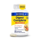 Enzymedica, Digest Complete + Probiootit, Gentle Dgestive Enzymes with 400 miljoonaa PMY Aktiiviset kulttuurit per kapseli, 30 kapselia