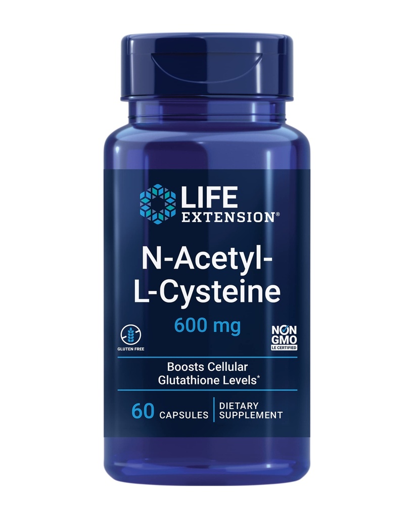 Life Extension Optimoitu Quercetin ja N-asetyyli-L-Cysteine Immuuni- ja soluterveyden tuki - 250 mg Quercetin, 600 mg NAC - 60 kapselia