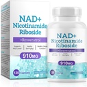 NAD-liite miehille ja naisille - liposomaalinen nikotiiniamidi Ribosidi, Quercetin, NAD+ Täydennys Resveratrol 910mg - Tukee lihas, aivot, energia, 120 kapselia