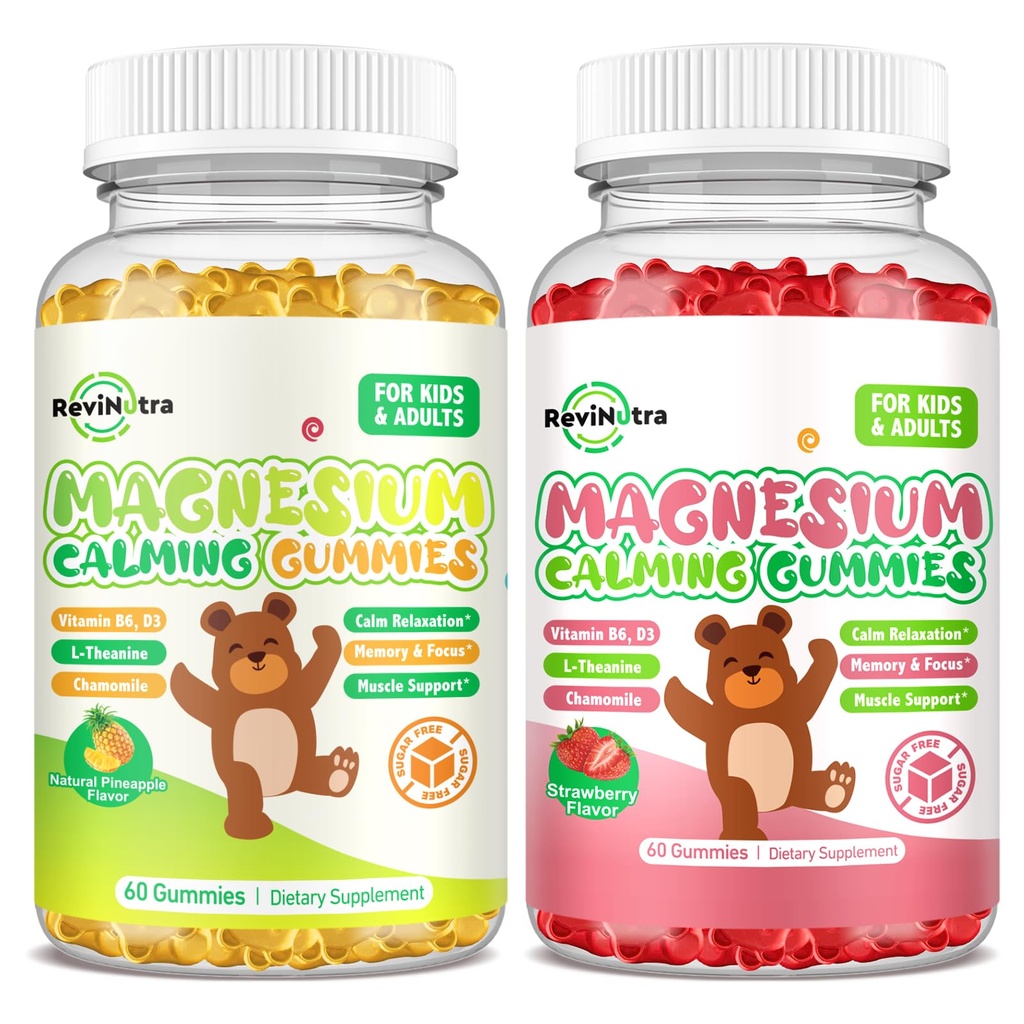 2 pakkaus Magnesium Gummy lapsille ja aikuisille- Magnesium Glycinate Complex