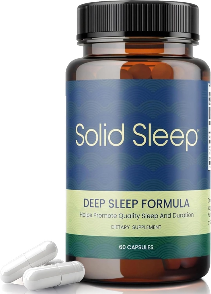 Deep Sleep Formula, luonnollinen unilääke ilman melatoniinia, magnesiumbisglysinaattia, L. Theanine, Inositoli, unilääkkeitä aikuisille, 60 vegan kapselia