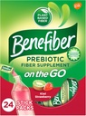Benefiber On the Go Prebiotic Fiber Supplement Powder for Dgestive Health, Daily Fiber Powder, Kiivit Strawberry Flavor Powder Stick Packs - 24 Sticks (5.28 Ounces)